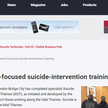 Our Suicide Intervention Training spotlighted in Professional Security Magazine